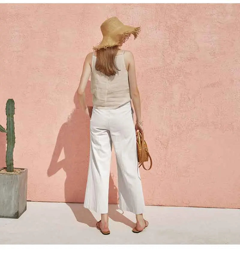 Anna-Berg | Satin-Strap Linen Cami