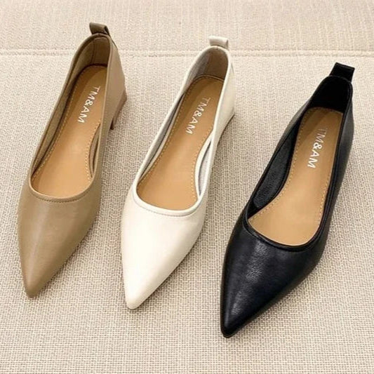 Anna-Berg | Elegant Pointed Toe Leather Pumps