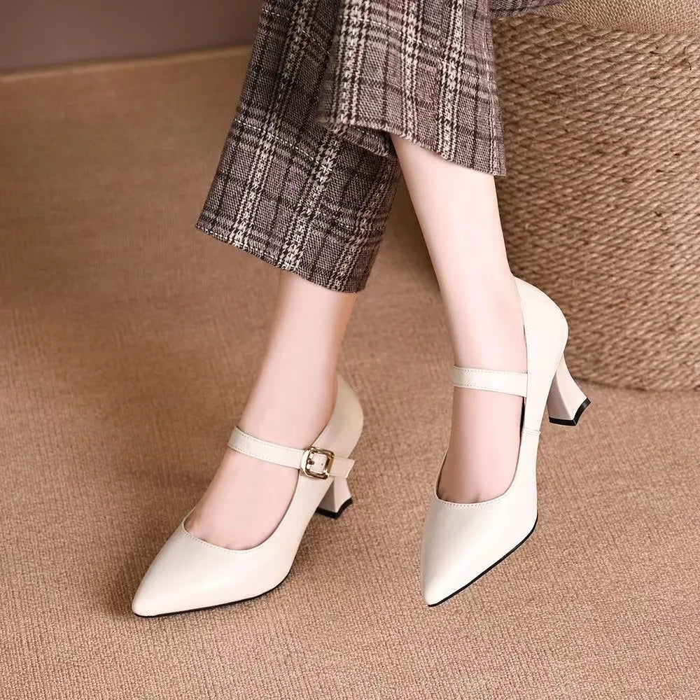Anna-Berg | Elegant Pointed Toe Leather Heels
