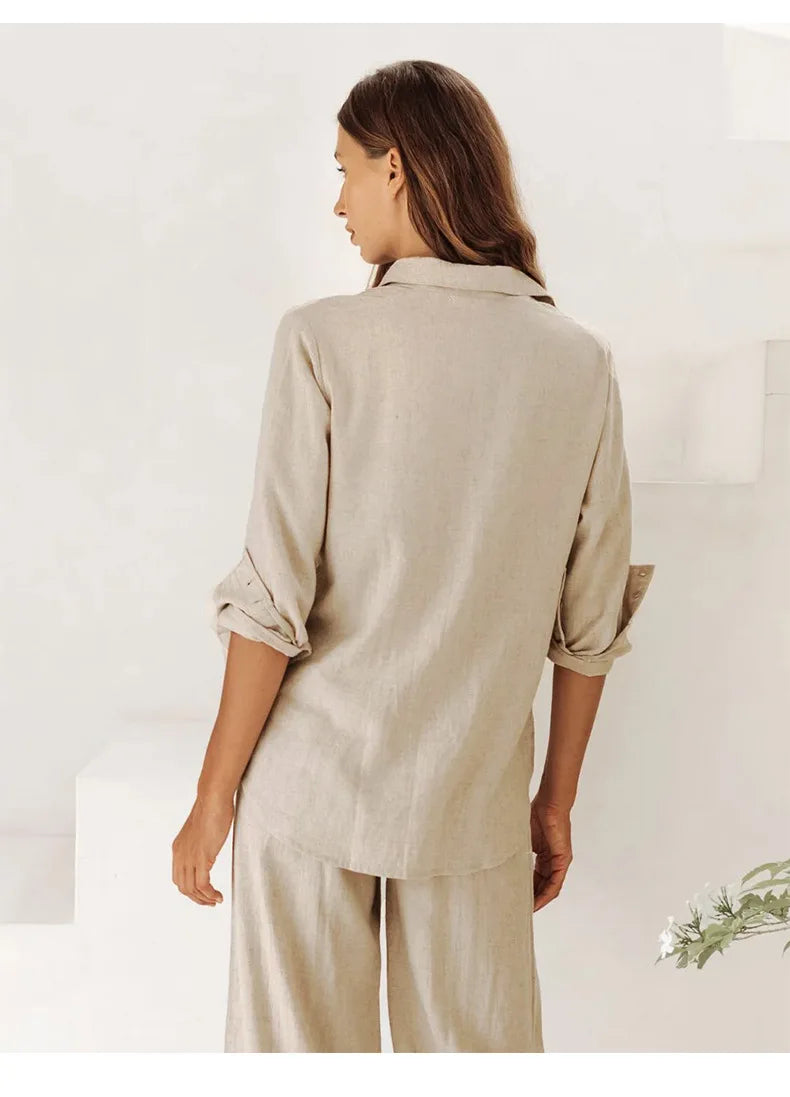 Anna-Berg | Oversized Patch-Pocket Linen Shirt
