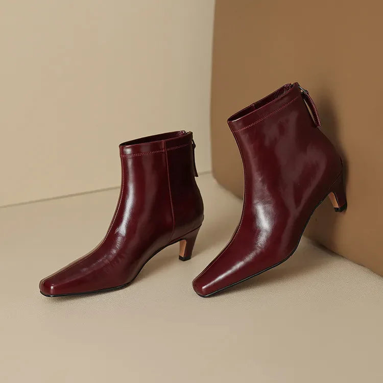 Anna-Berg | Black Leather Ankle Boots