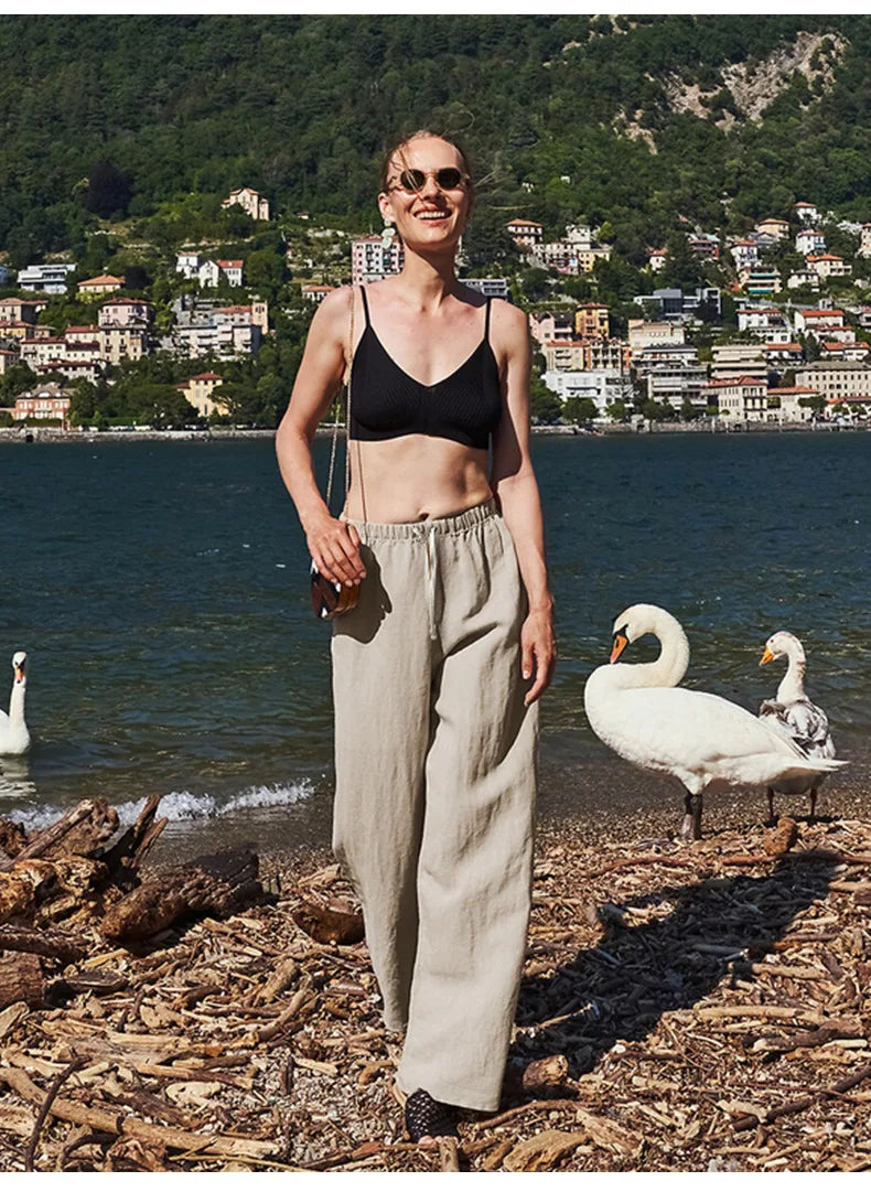 Anna-Berg | Sand Wide-Leg Linen Pant