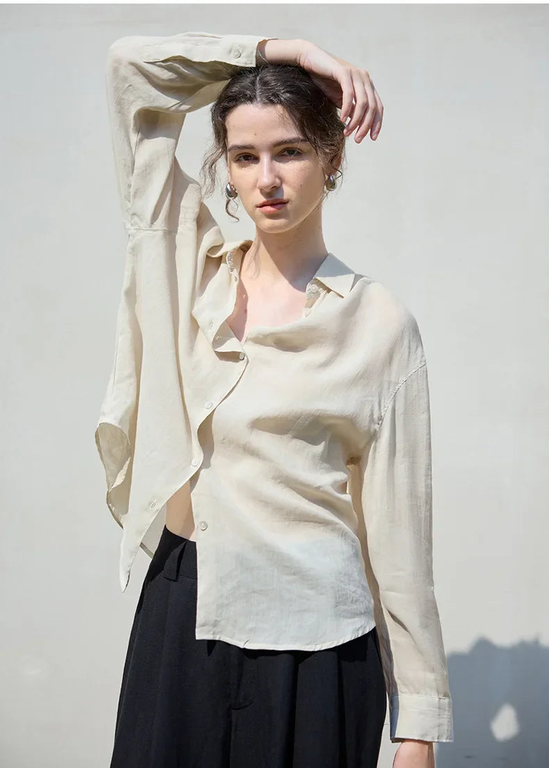 Anna-Berg | Relaxed Fit Button-Up Ramie Shirt