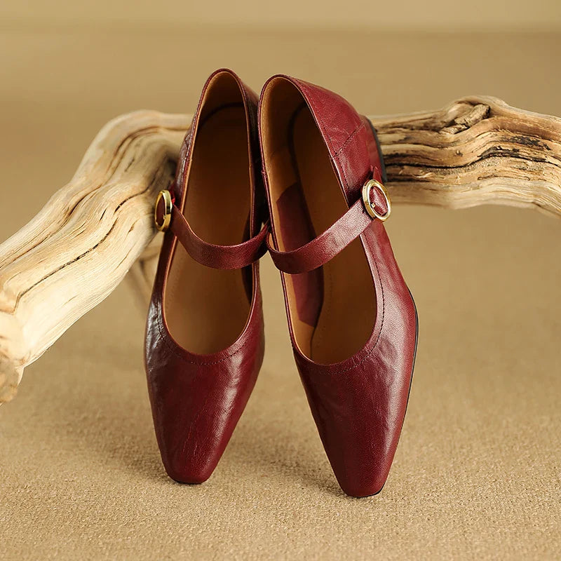 Anna-Berg | Merlot Leather Heels