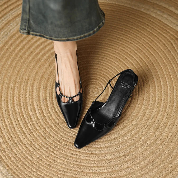 Anna-Berg | Genuine Leather Slingback Heels