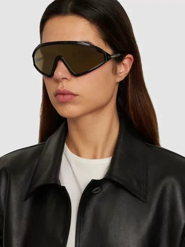 Anna-Berg | Black Angled Acetate Sunglasses