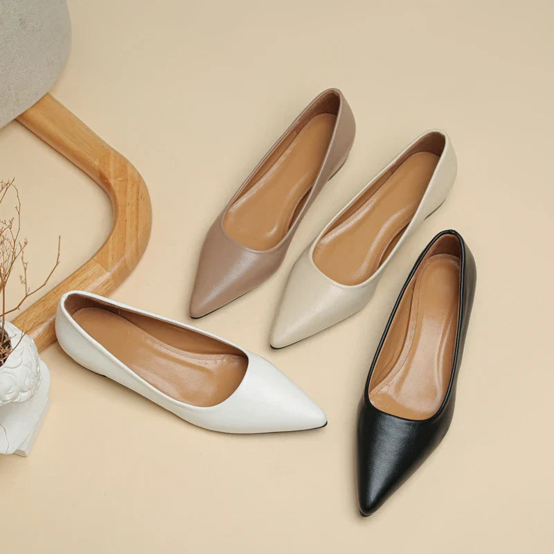 Anna-Berg | Elegant Pointed Toe Leather Pumps