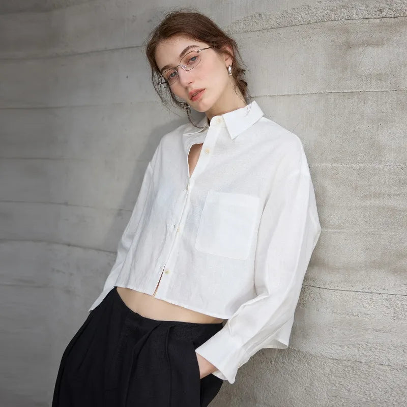 Anna-Berg | Cropped Linen Overshirt