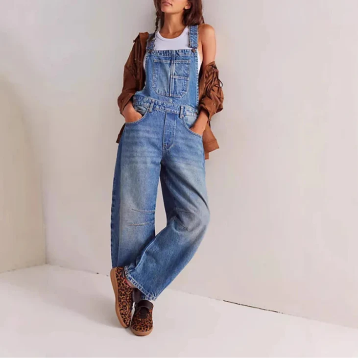 Anna-Berg | Wide-Leg Denim Overalls