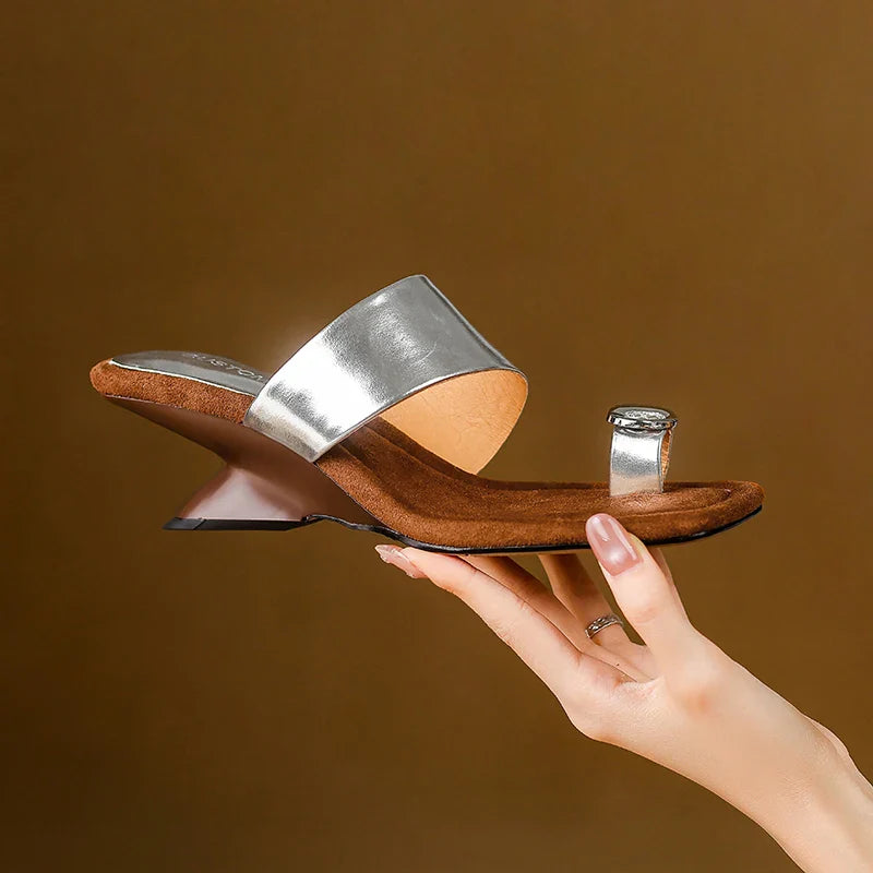Anna-Berg | Silver Sculptural Heel Slide