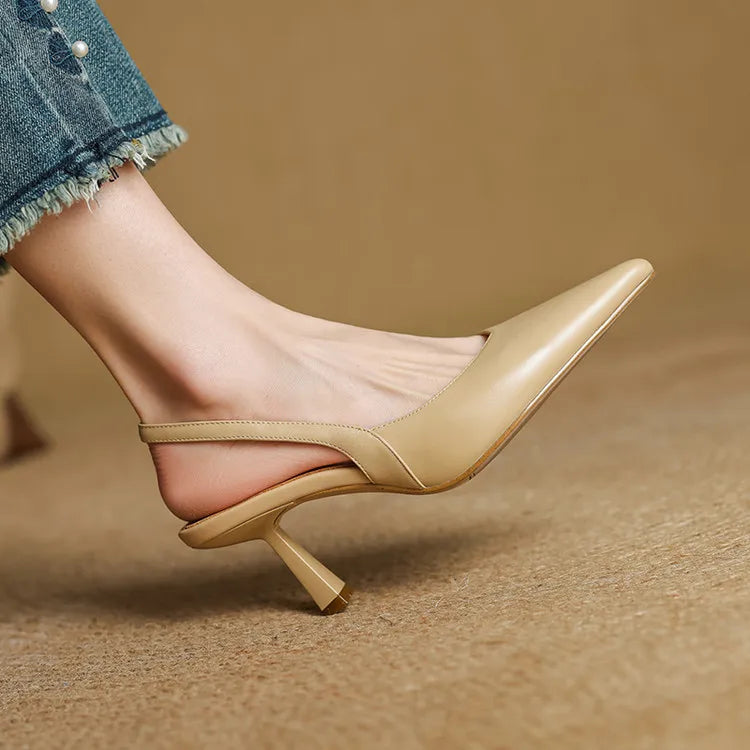 Anna-Berg | Leather Slingback Heels