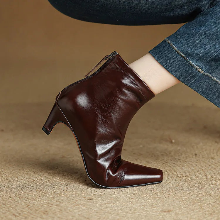 Anna-Berg | Black Leather Ankle Boots