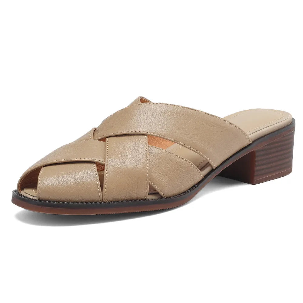 Anna-Berg | Woven Flat Leather Mule