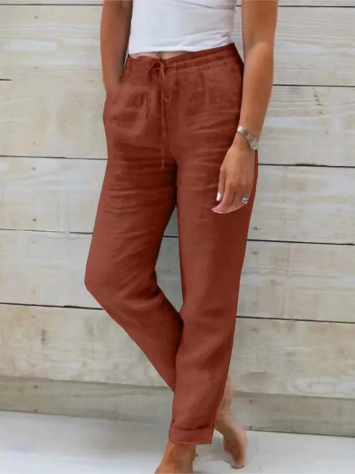 Anna-Berg | Sculpted Drawstring Jogger Pants With Elastic Ankle Cuffs