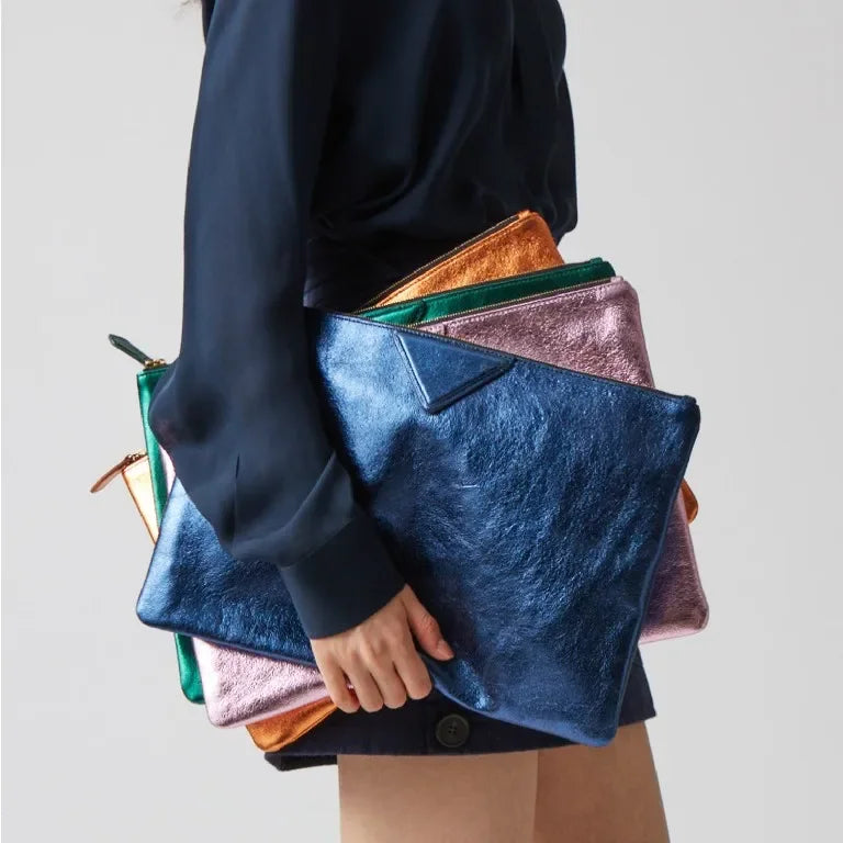 Anna-Berg | Clutch, Women's, Leather, Slim, Black, Elegant