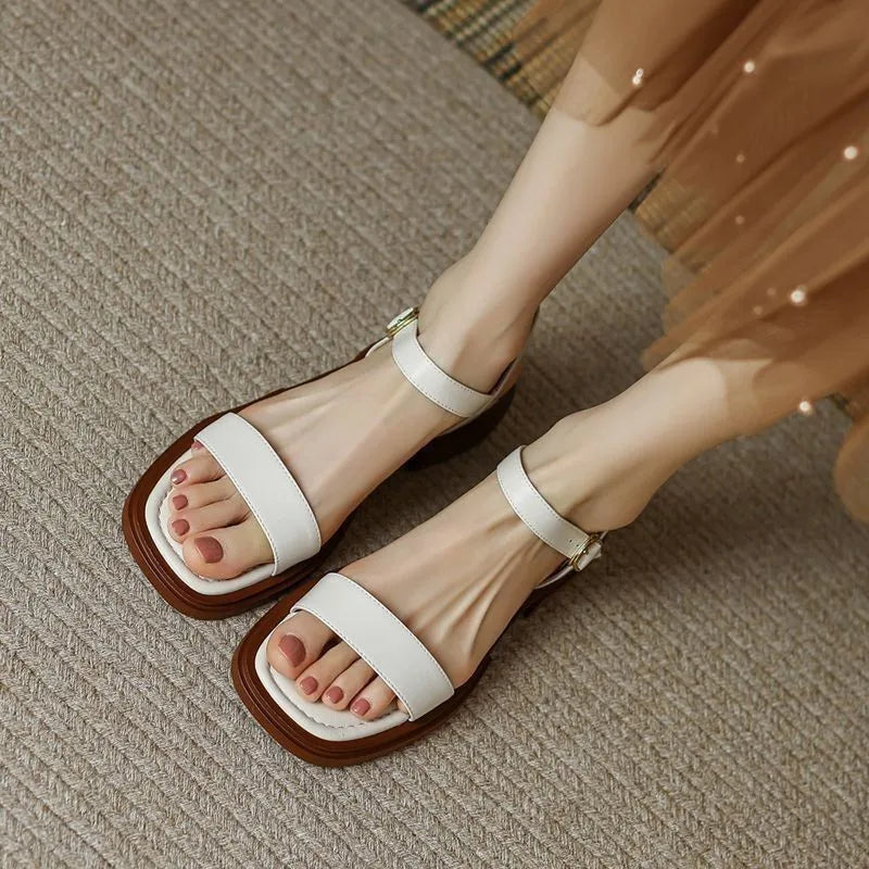 Anna-Berg | Flowing Vegan Leather Sandals for Effortless Elegance