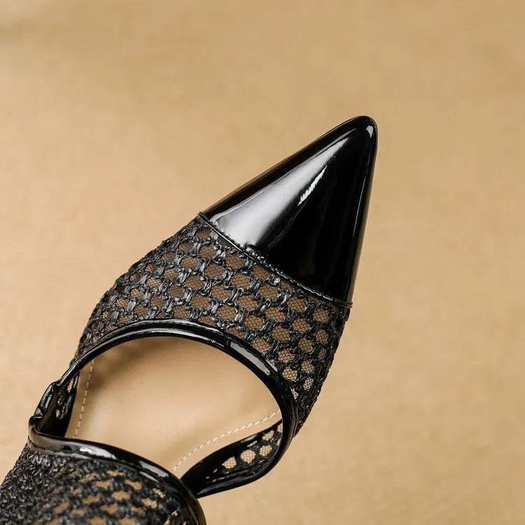 Anna-Berg | Velour Leather Slingbacks