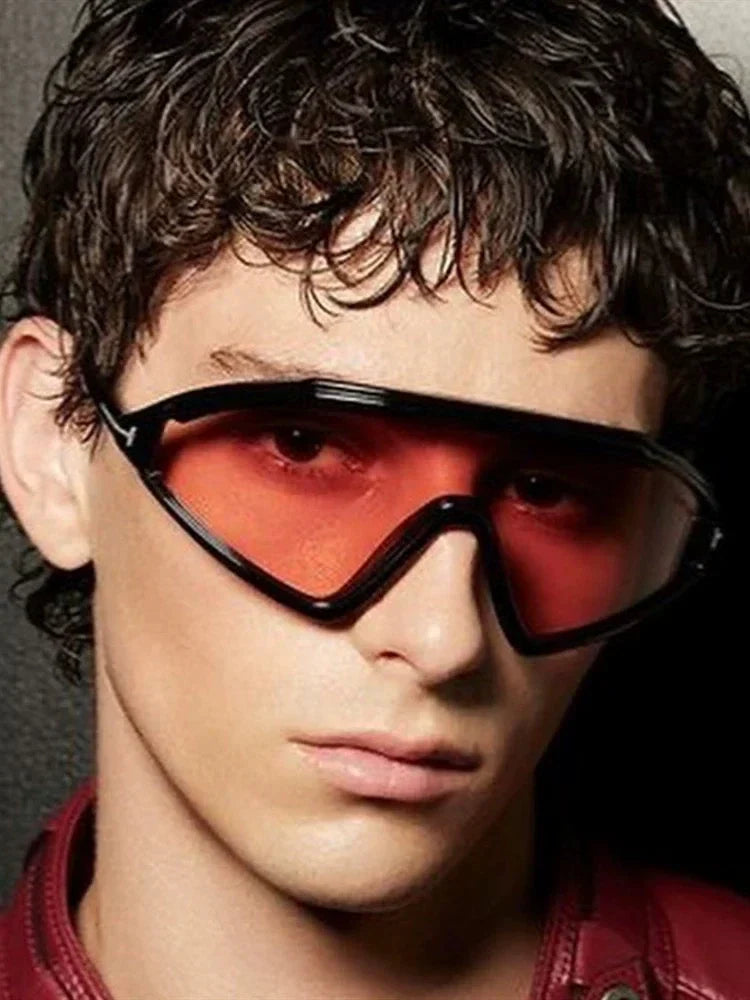 Anna-Berg | Black Angled Acetate Sunglasses