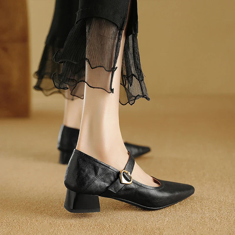 Anna-Berg | Merlot Leather Heels