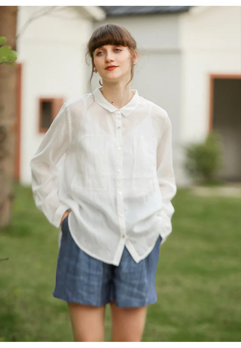 Anna-Berg | High-Waist Relaxed Fit Linen Shorts