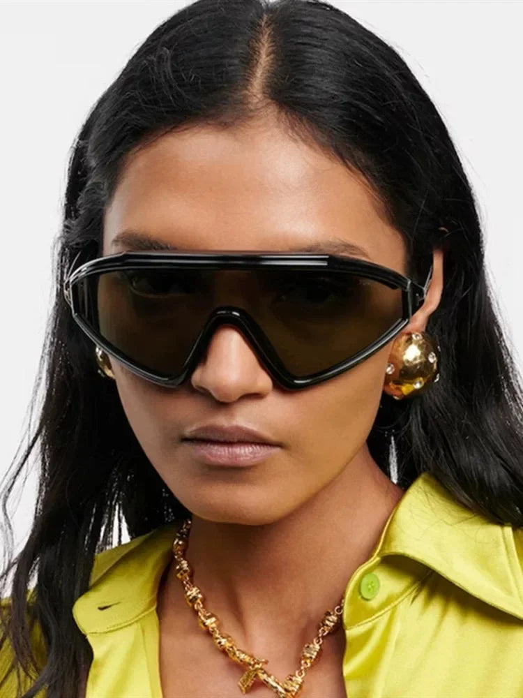 Anna-Berg | Black Angled Acetate Sunglasses