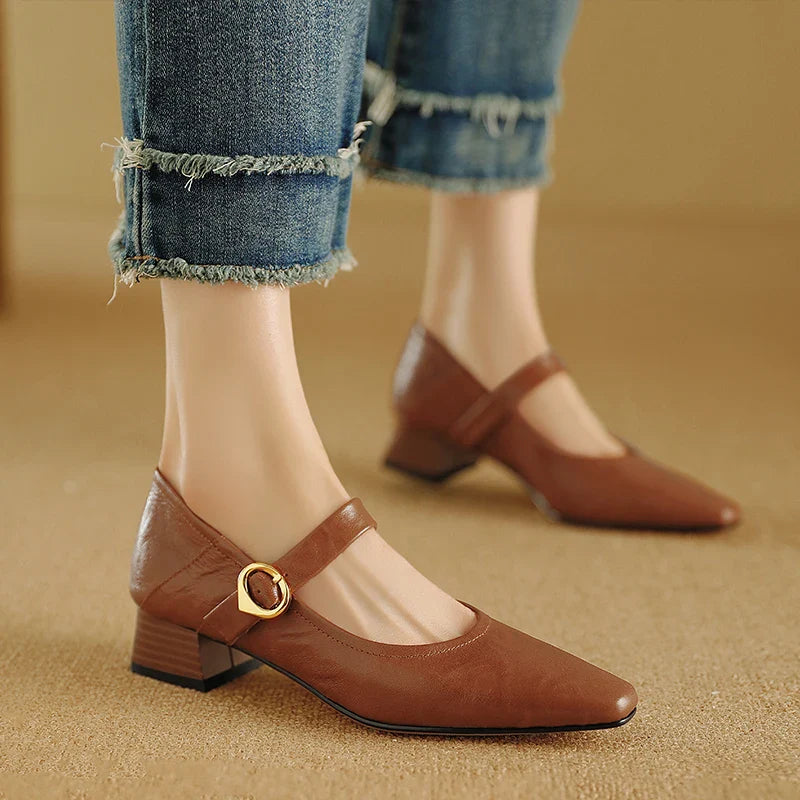 Anna-Berg | Merlot Leather Heels