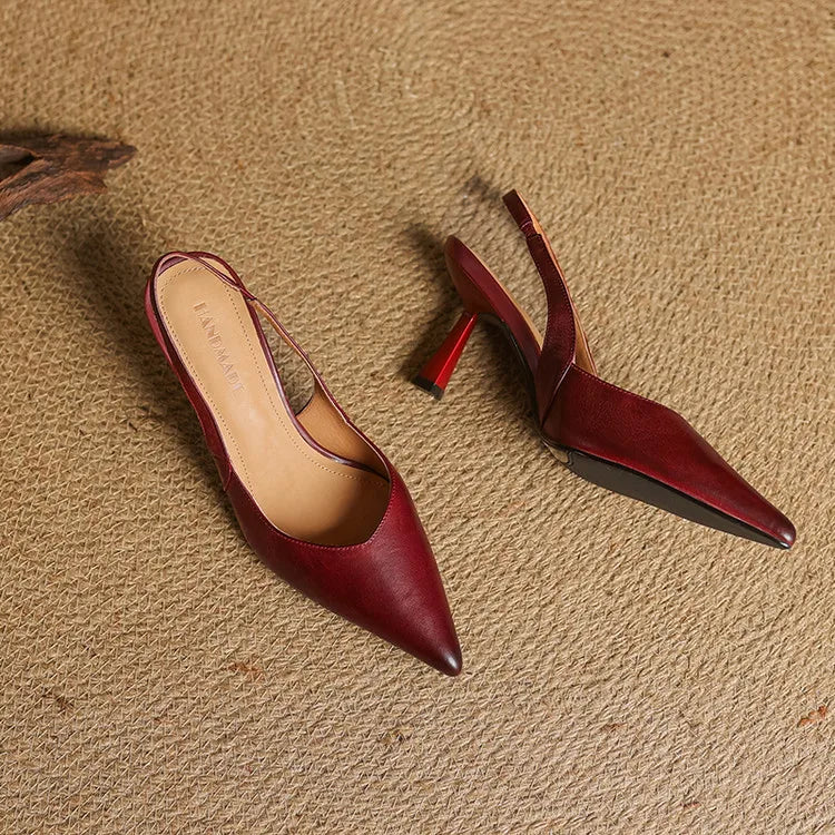 Anna-Berg | Leather Slingback Heels