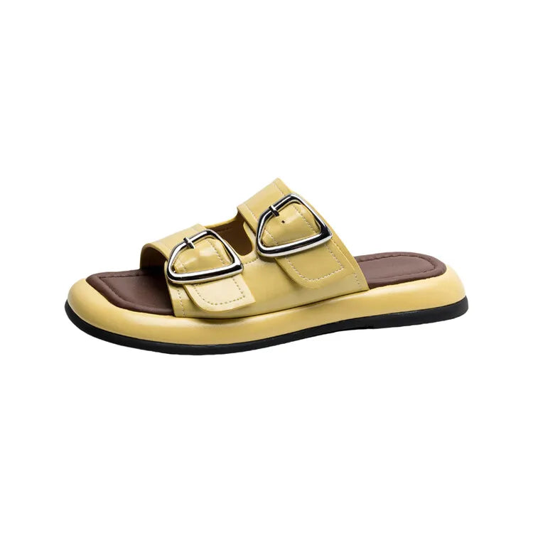 Anna-Berg | Twin-Buckle Slide Sandals