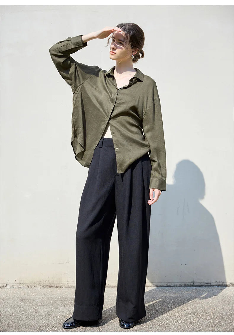 Anna-Berg | Relaxed Fit Button-Up Ramie Shirt