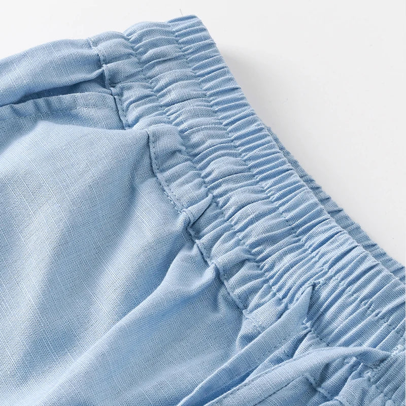 Anna-Berg | Natural Drawstring Waist Relaxed Fit Linen Pant