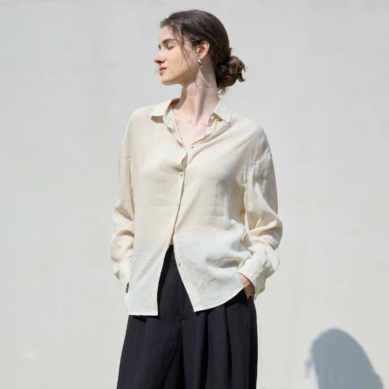 Anna-Berg | Relaxed Fit Button-Up Ramie Shirt