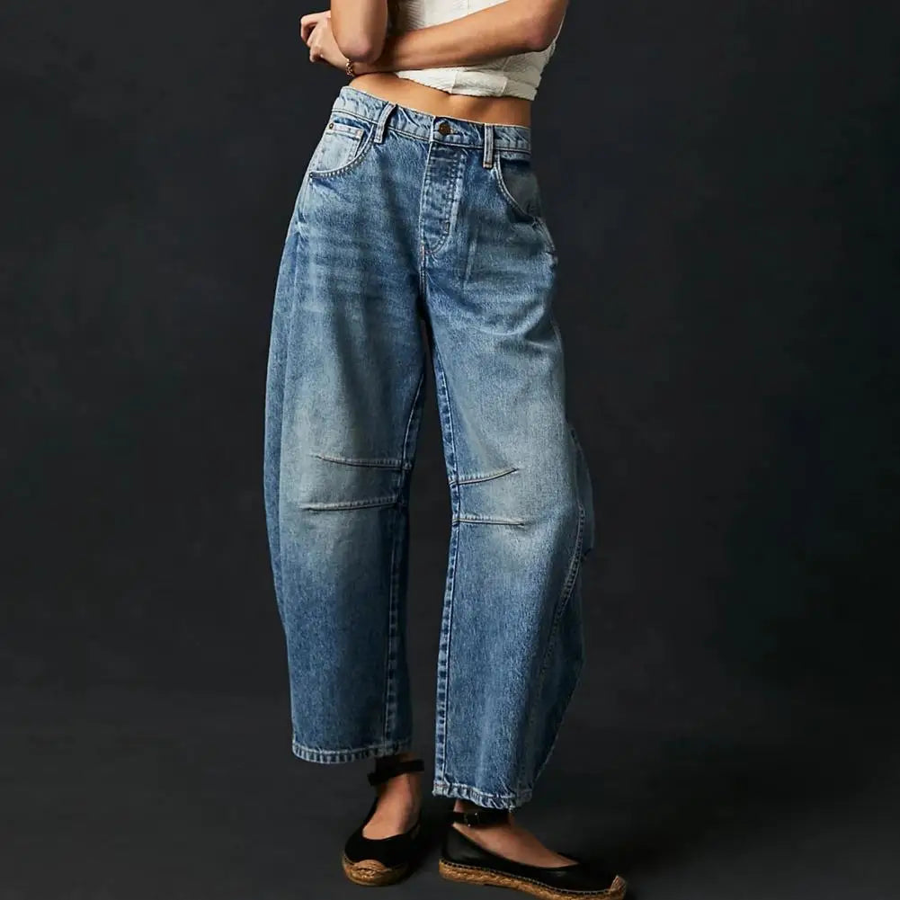 Anna-Berg | Blue Barrel-Leg Denim Jeans