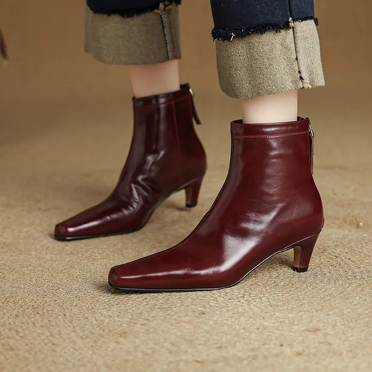 Anna-Berg | Black Leather Ankle Boots