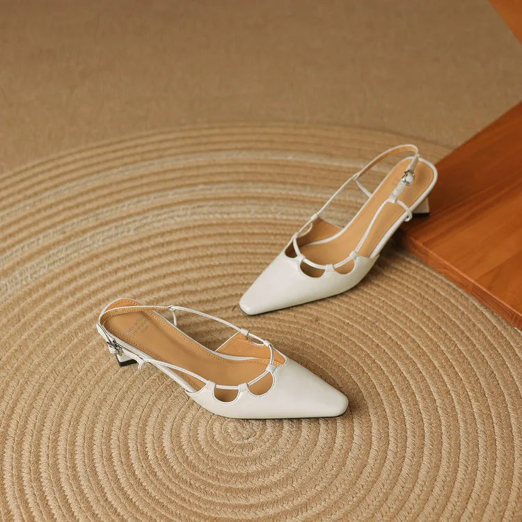 Anna-Berg | Genuine Leather Slingback Heels