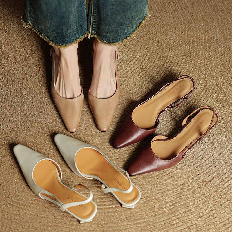 Anna-Berg | Leather Slingback Heels