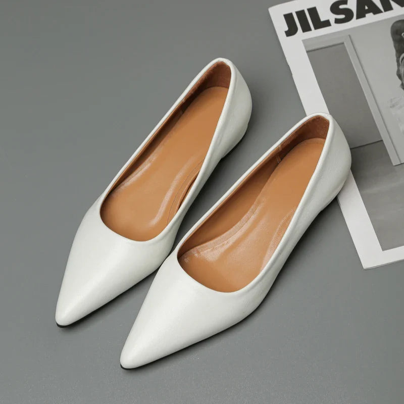 Anna-Berg | Elegant Pointed Toe Leather Pumps