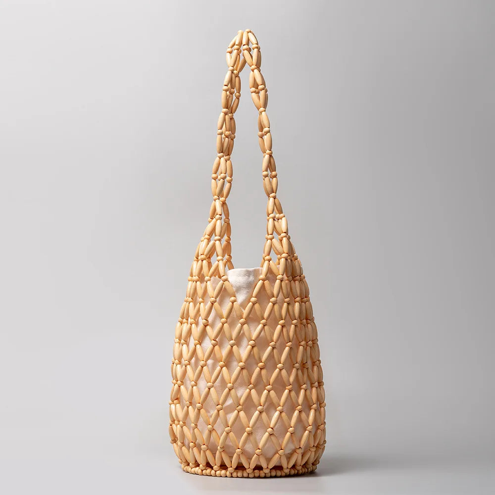 Anna-Berg | Natural Netted Cotton Beach Bag