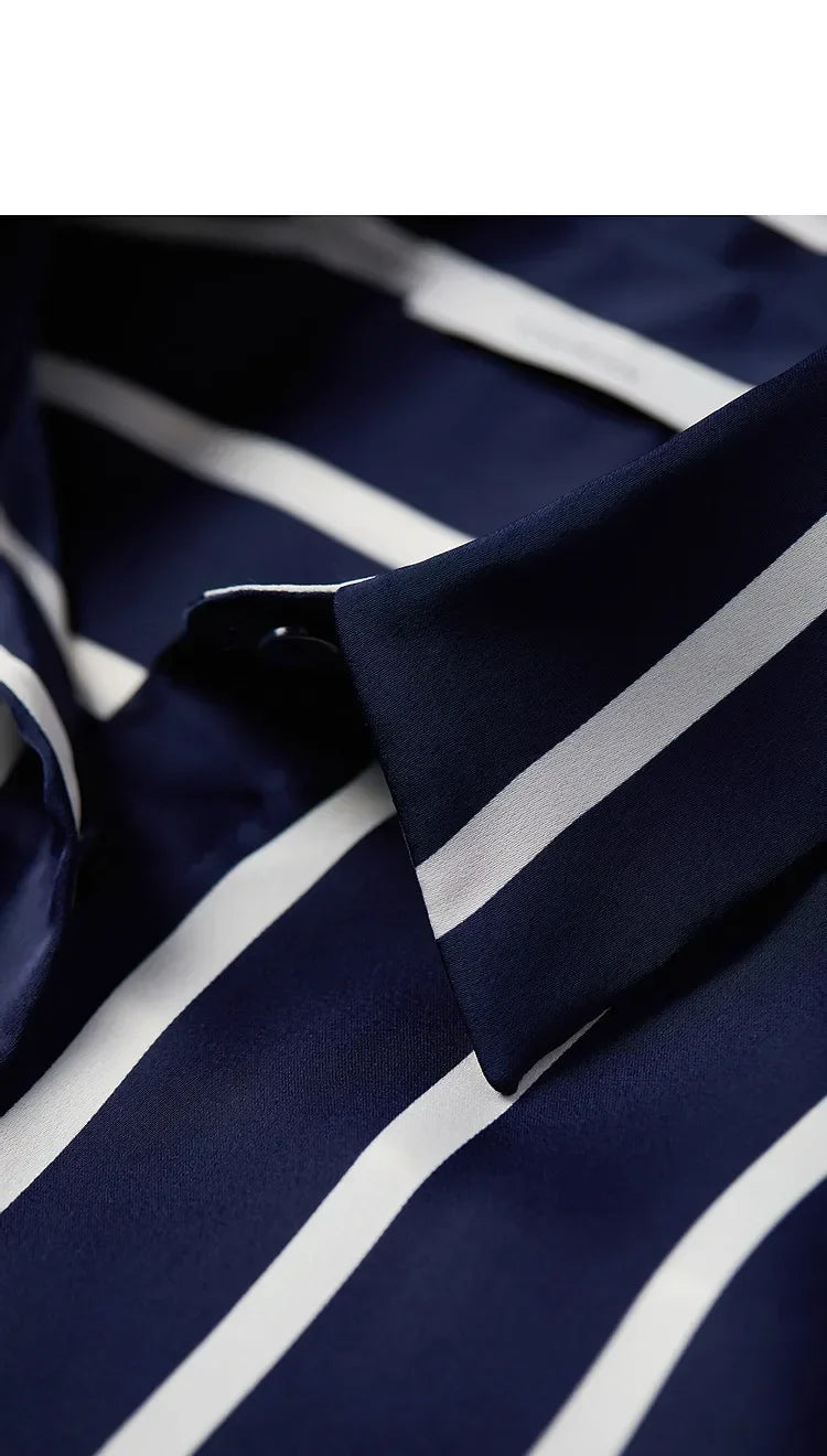Anna-Berg | Ivory Striped Satin Blouse