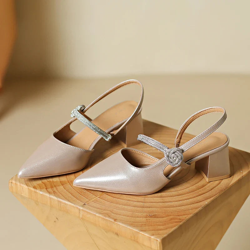 Anna-Berg | Elegant Pointed Toe Leather Heels