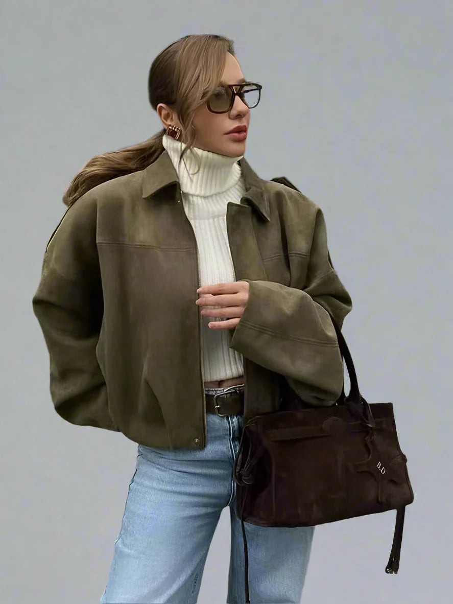 Anna-Berg | Women's Suede Bomber