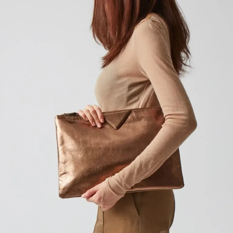 Anna-Berg | Clutch, Women's, Leather, Slim, Black, Elegant