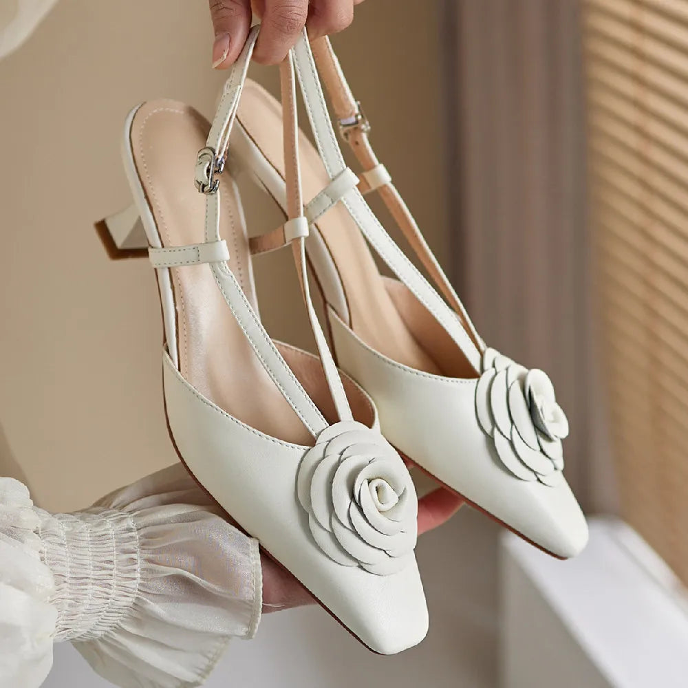 Anna-Berg | Genuine Leather Slingback Heels