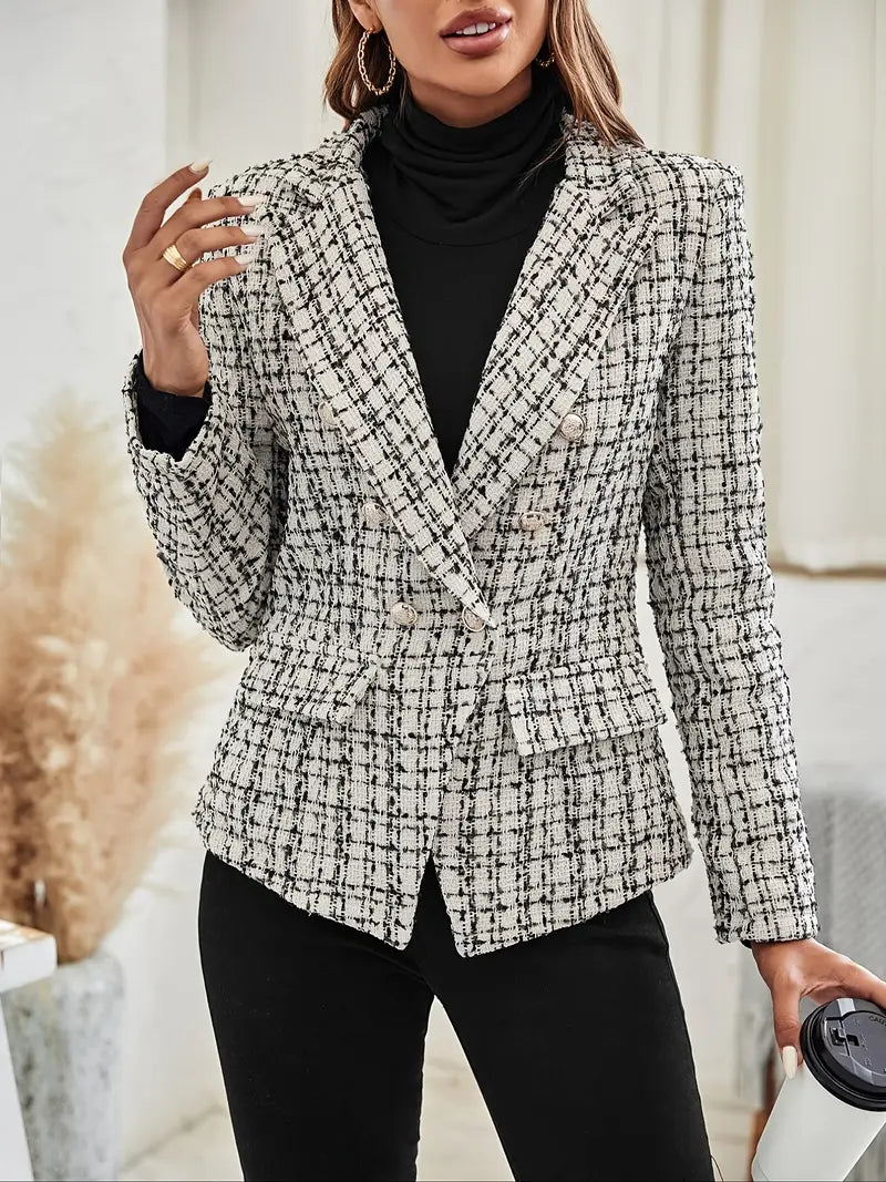 Anna-Berg | Double-breasted blazer, checked pattern