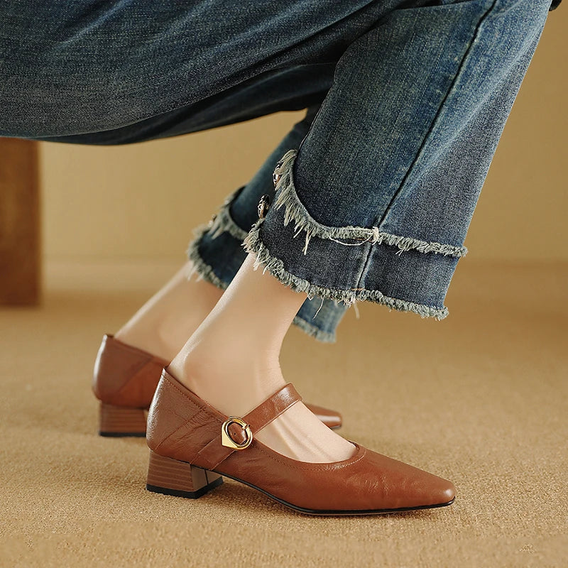 Anna-Berg | Merlot Leather Heels