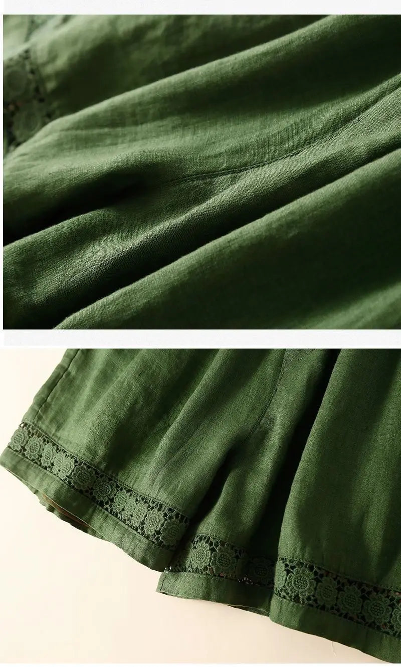 Anna-Berg | Embroidered Linen Shorts