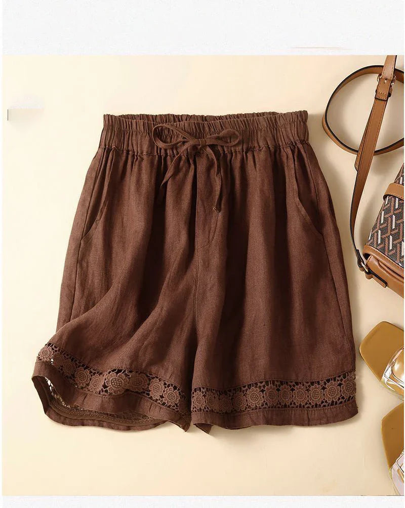 Anna-Berg | Embroidered Linen Shorts