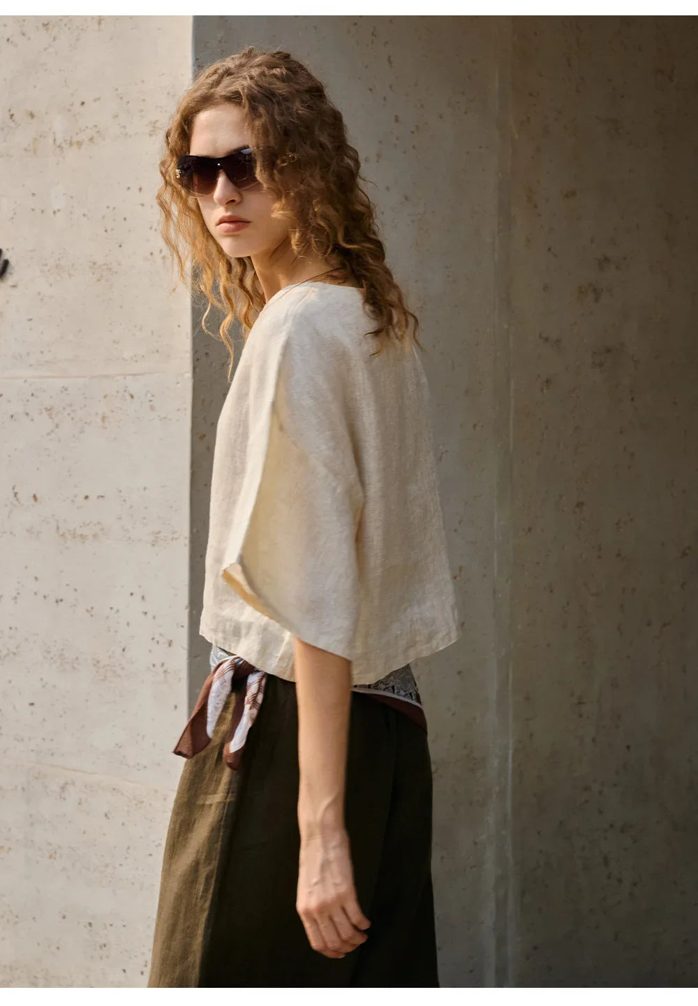 Anna-Berg | Flared-Sleeve Linen Pullover