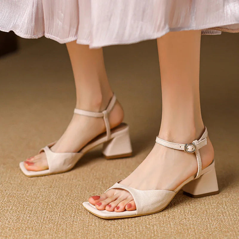 Anna-Berg | Red Genuine Leather Sandals