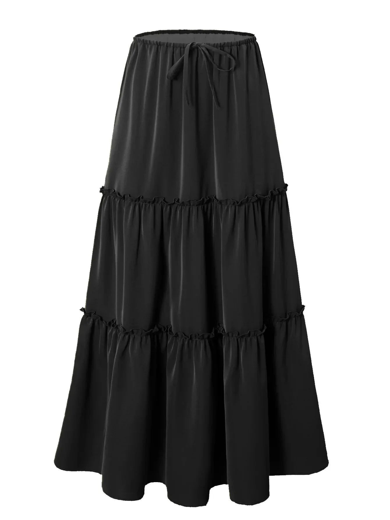 Anna-Berg | Sage Tiered Cotton Maxi Skirt