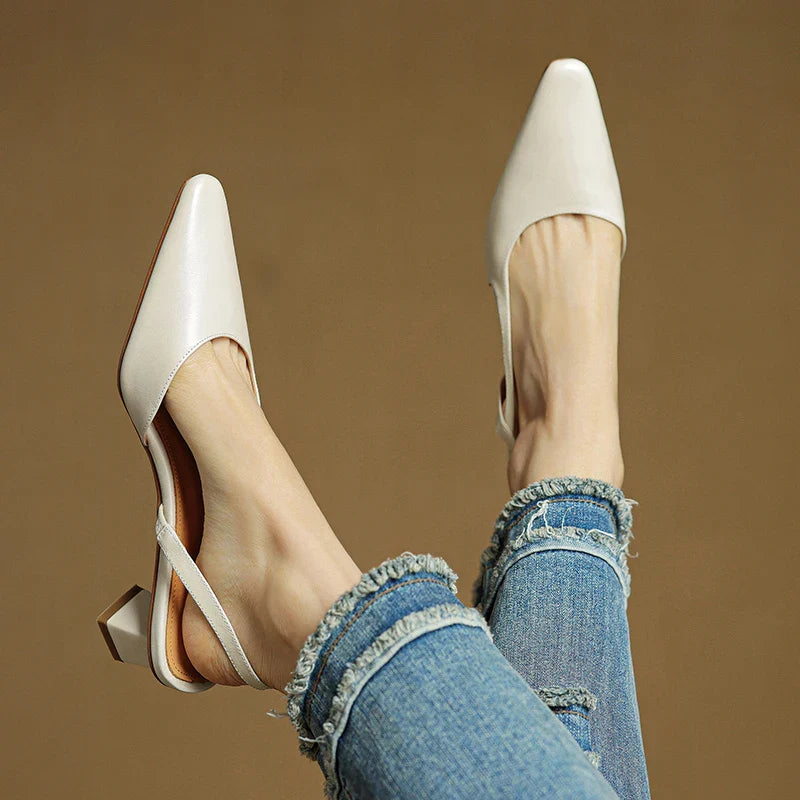 Anna-Berg | Leather Slingback Heels